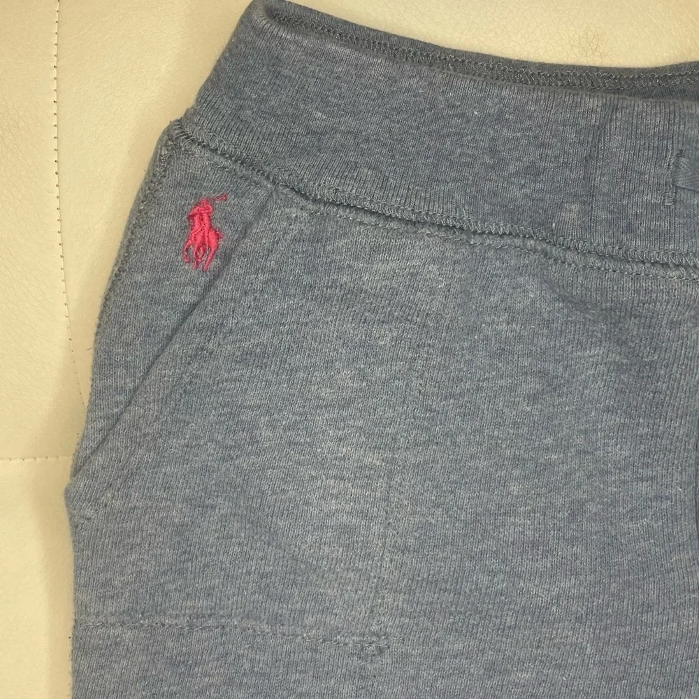 Ralph Lauren Blue Joggers with Pink Logo